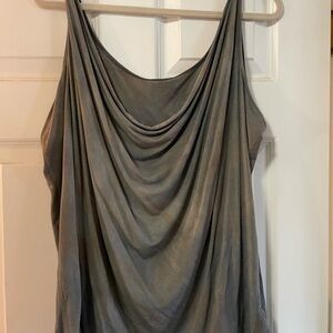 Elegant Gray Women's Drape Top